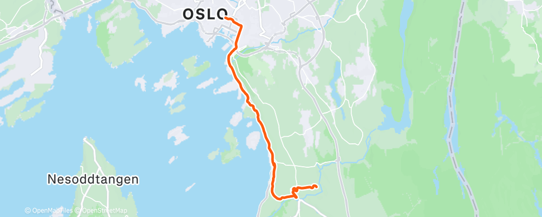 Map of the activity, Løpe fra jobben