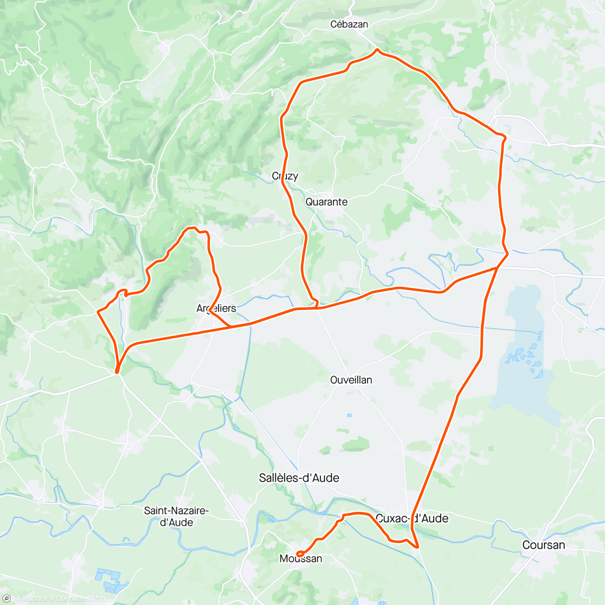 Map of the activity, Sortie vélo venteuse 💨💨💨