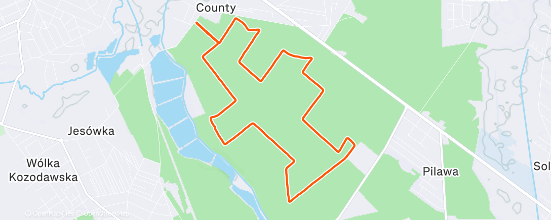 Map of the activity, Afternoon Run