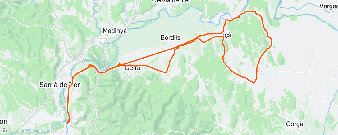 Map of the activity, Afternoon Ride