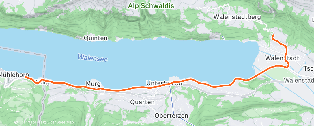Map of the activity, ROUVY - Lake Walen | Switzerland