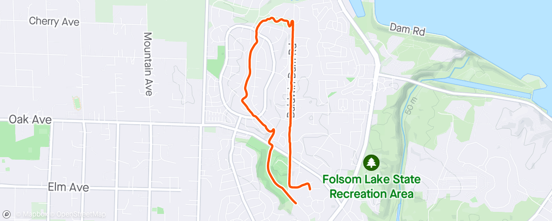Map of the activity, Evening hike