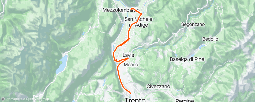 Mapa de la actividad, Trento