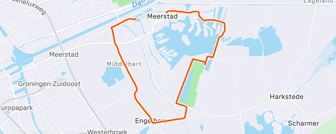 Map of the activity, Middagloop