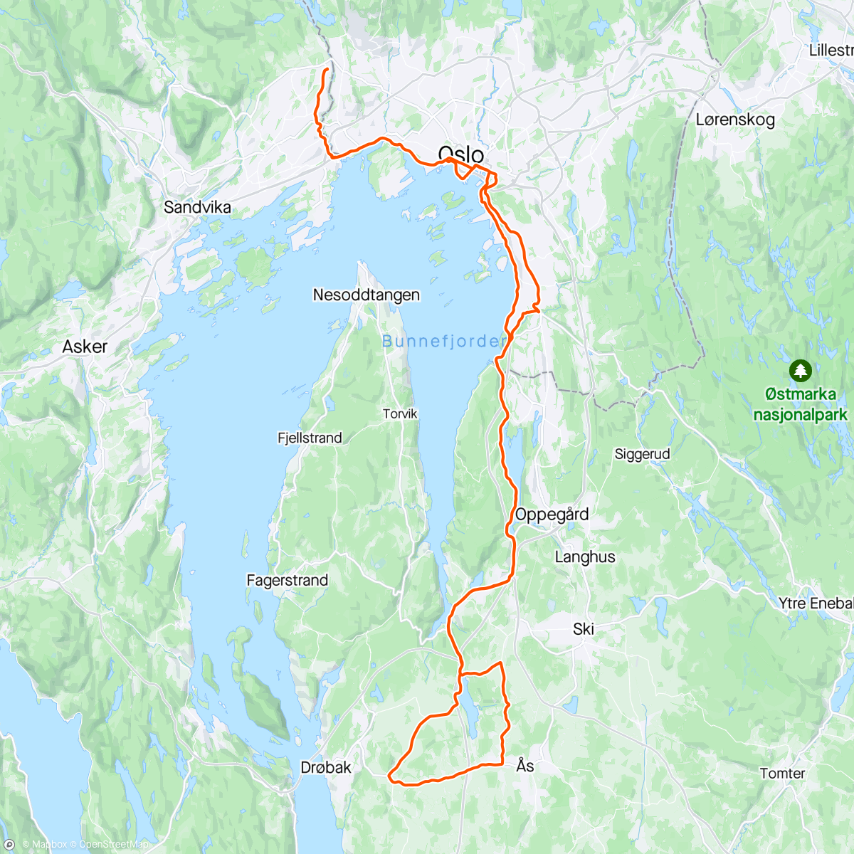 「Super tur til Ås med Jakob」活動的地圖