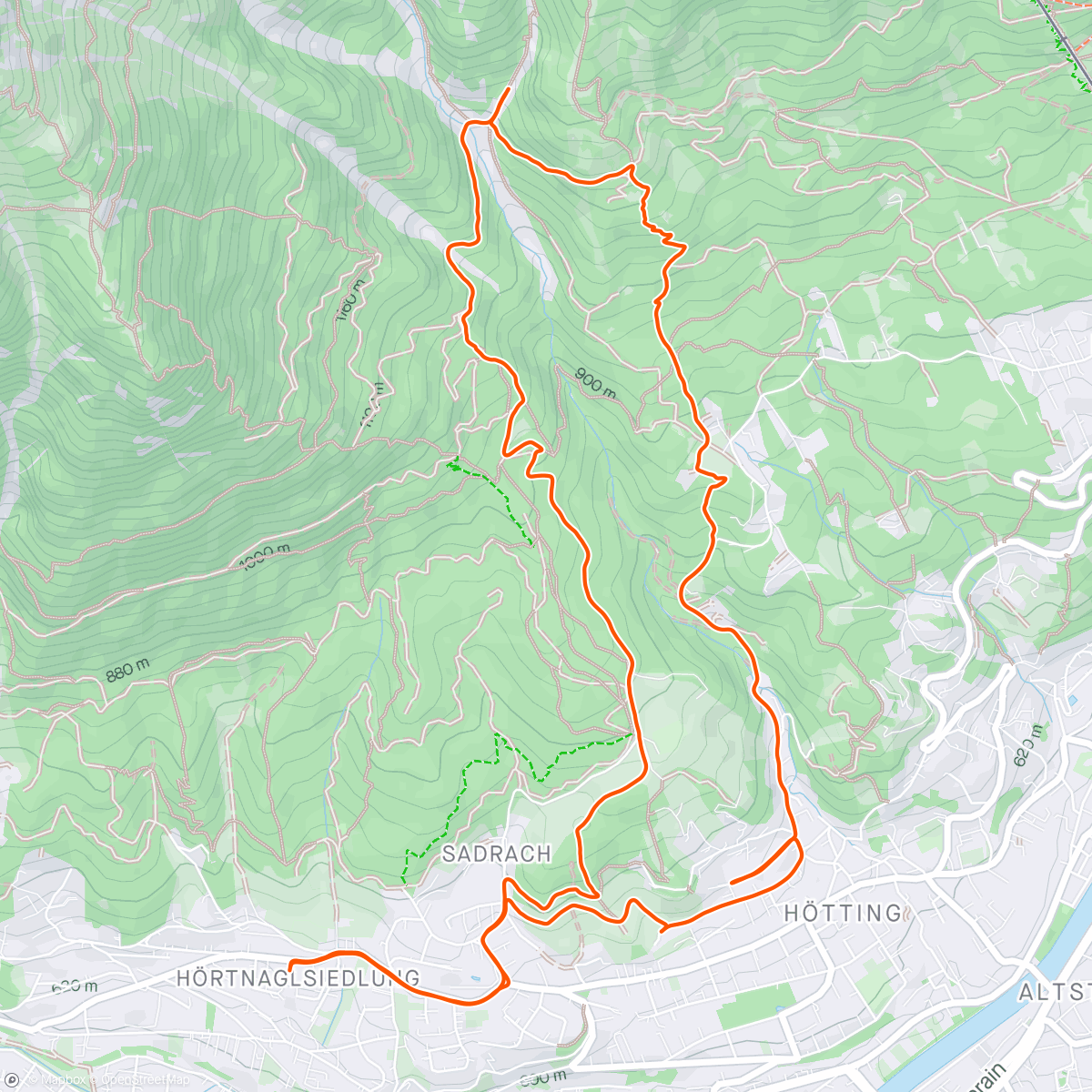 Map of the activity, TouchdownJog🏔️🇦🇹🏃‍♂️
🟢