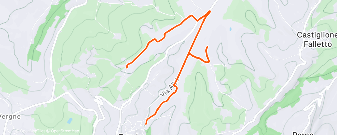 Map of the activity, Afternoon Run