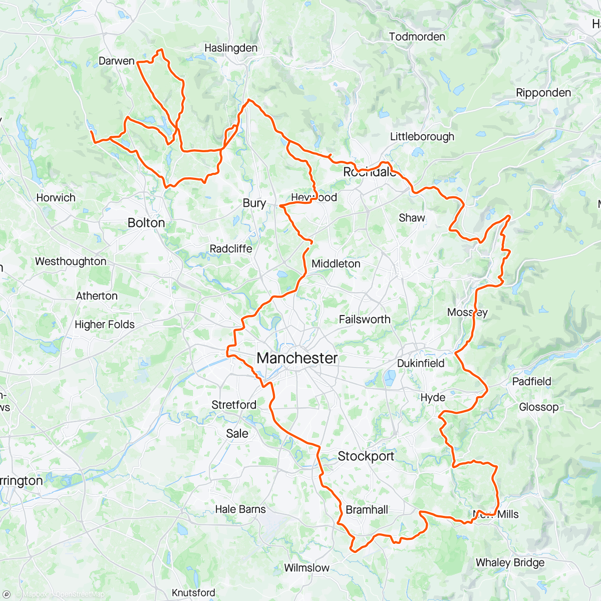 Map of the activity, Tour de Manc (Mad Manc!)