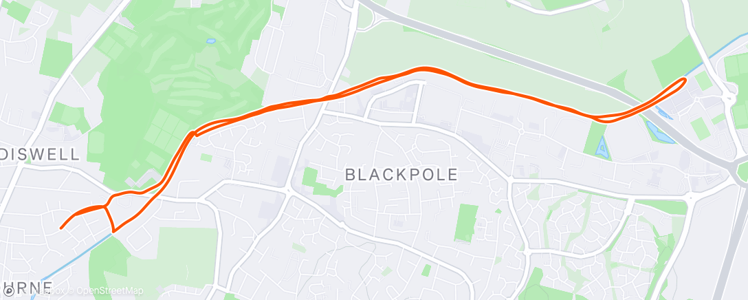 Map of the activity, Afternoon Run