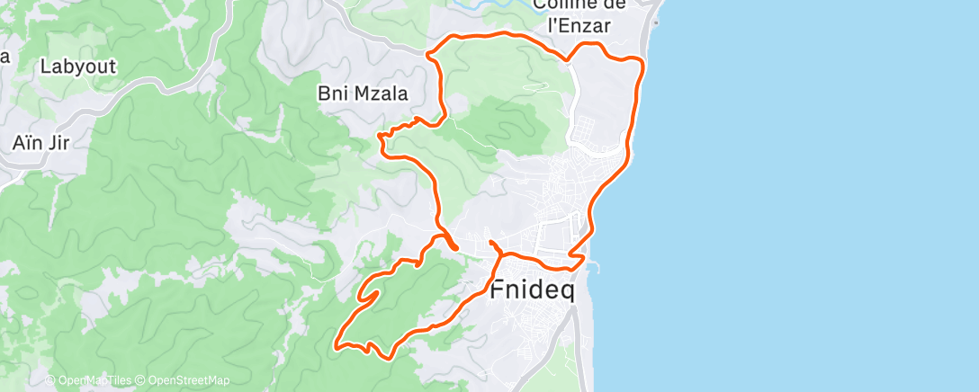 Map of the activity, Runn por la tarde