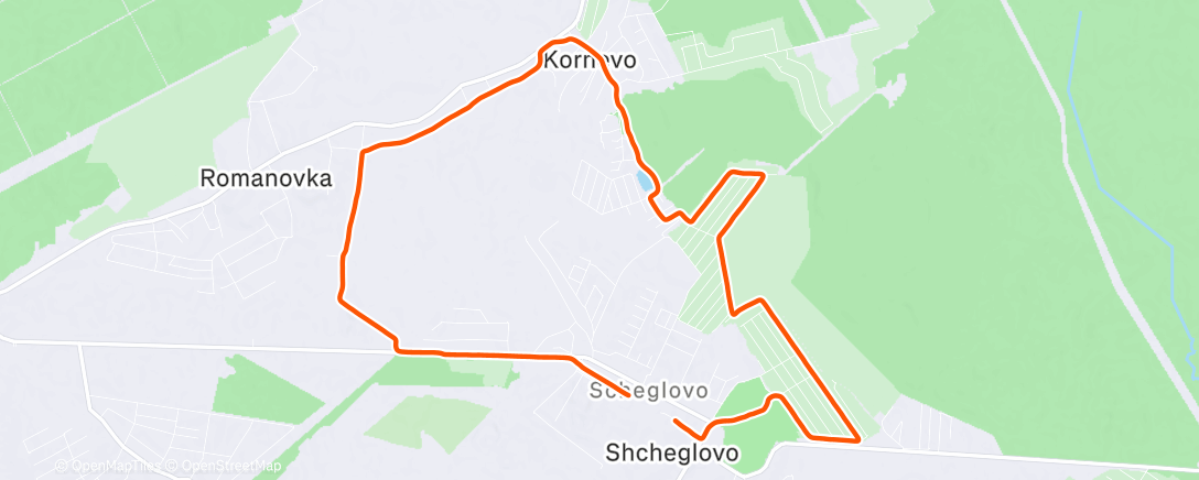 Map of the activity, Morning Run