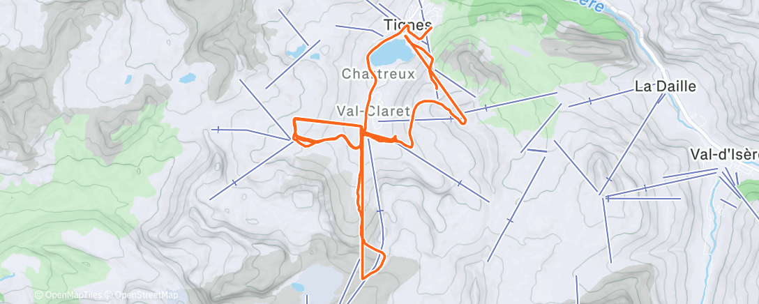 Map of the activity, Morning Snowboard