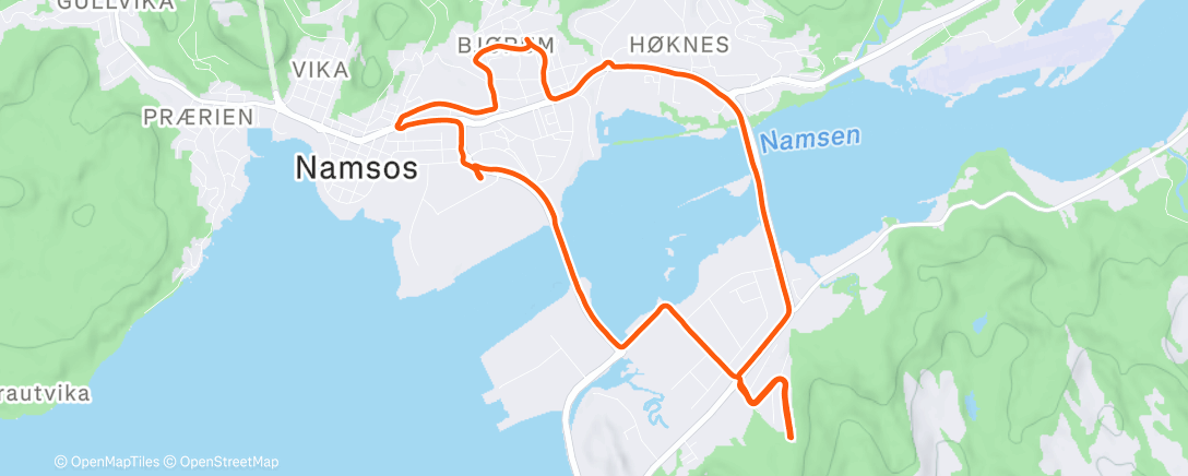 Map of the activity, Evening Run