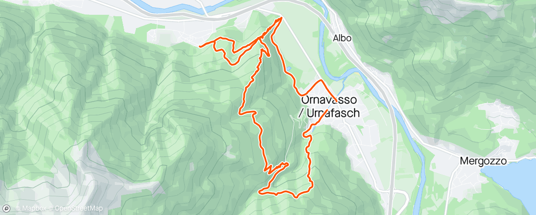 Mapa de la actividad, Sessione di trail running mattutina