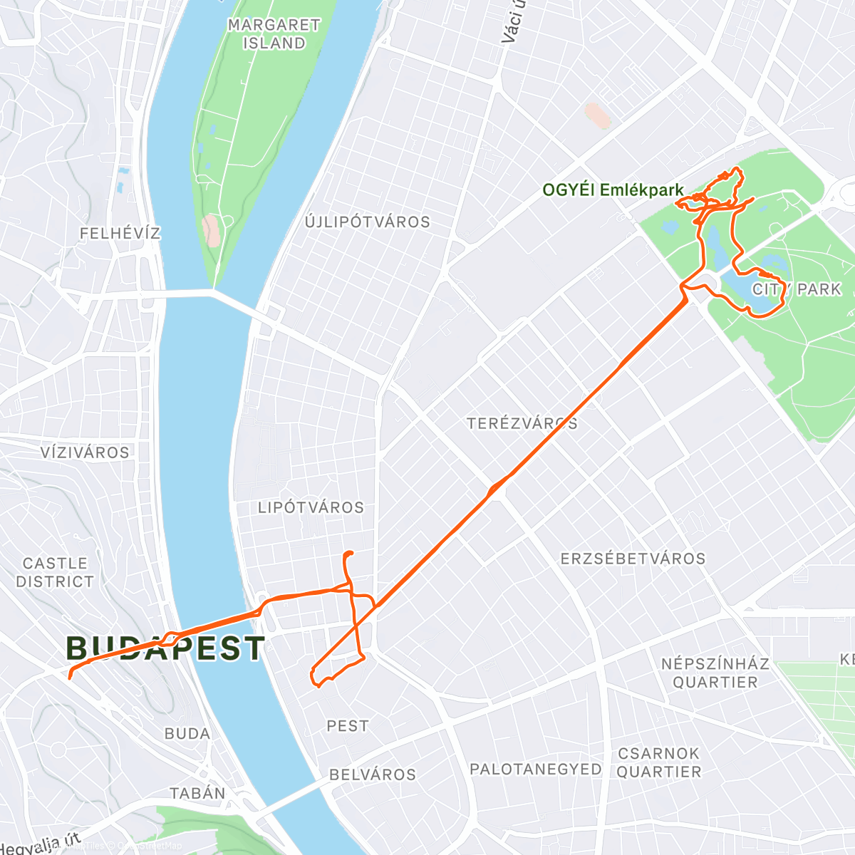 Карта физической активности (Budapešť city walk)