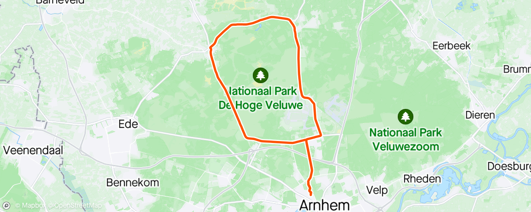 Map of the activity, Koppeltijdrit HV