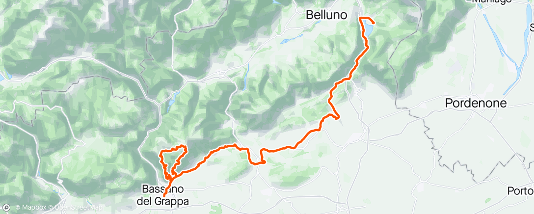 Map of the activity, Giro Stage 20