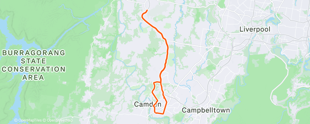 Map of the activity, Lunch Ride