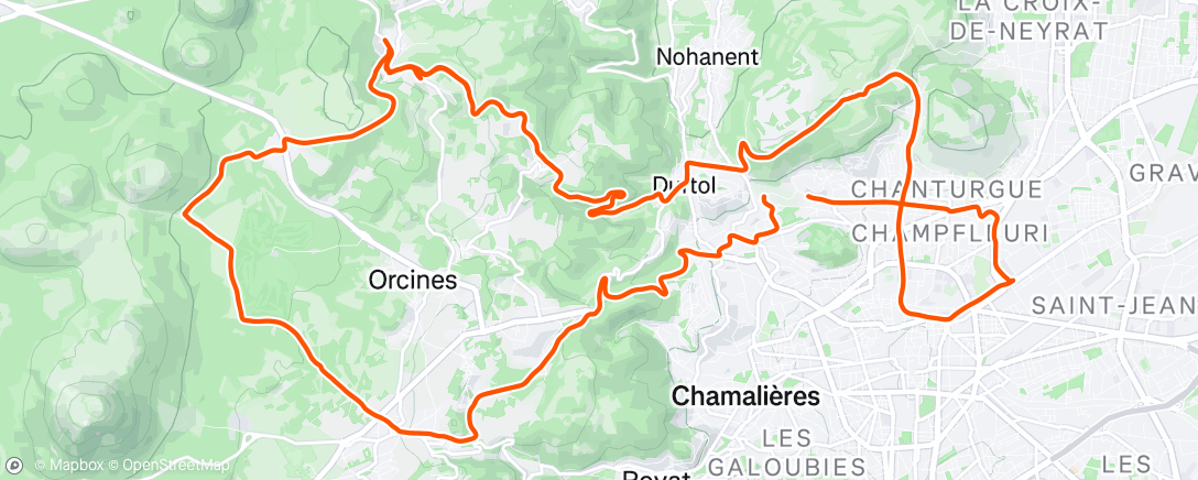 Map of the activity, Afternoon Mountain Bike Ride