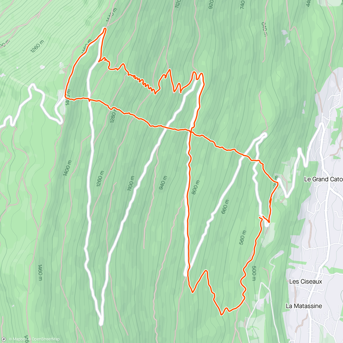 Map of the activity, kV du 🐱 - boue sur les 1er 500+ et neige sur les 500 finaux ✨🏔️🌿