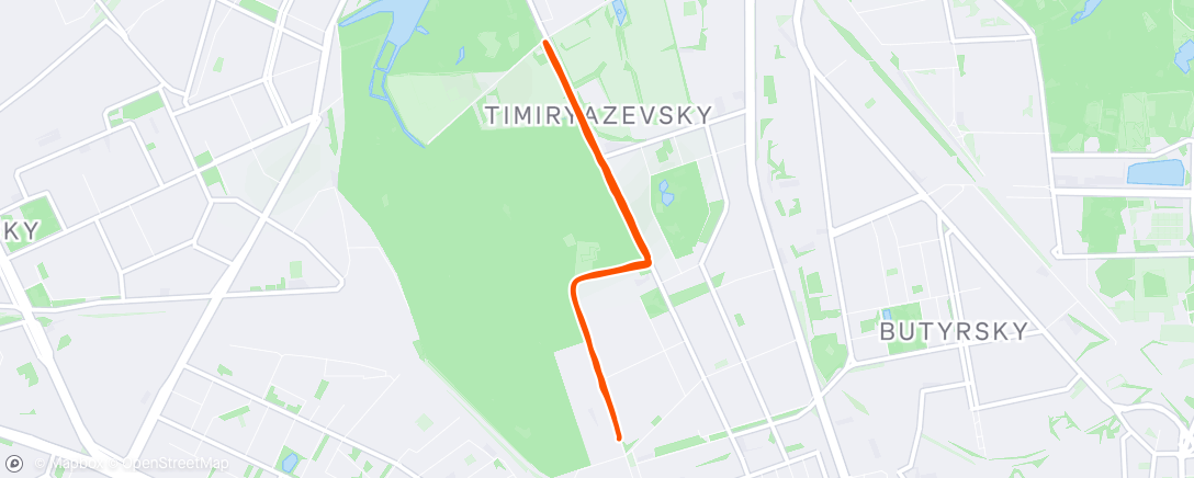 Map of the activity, Afternoon Run