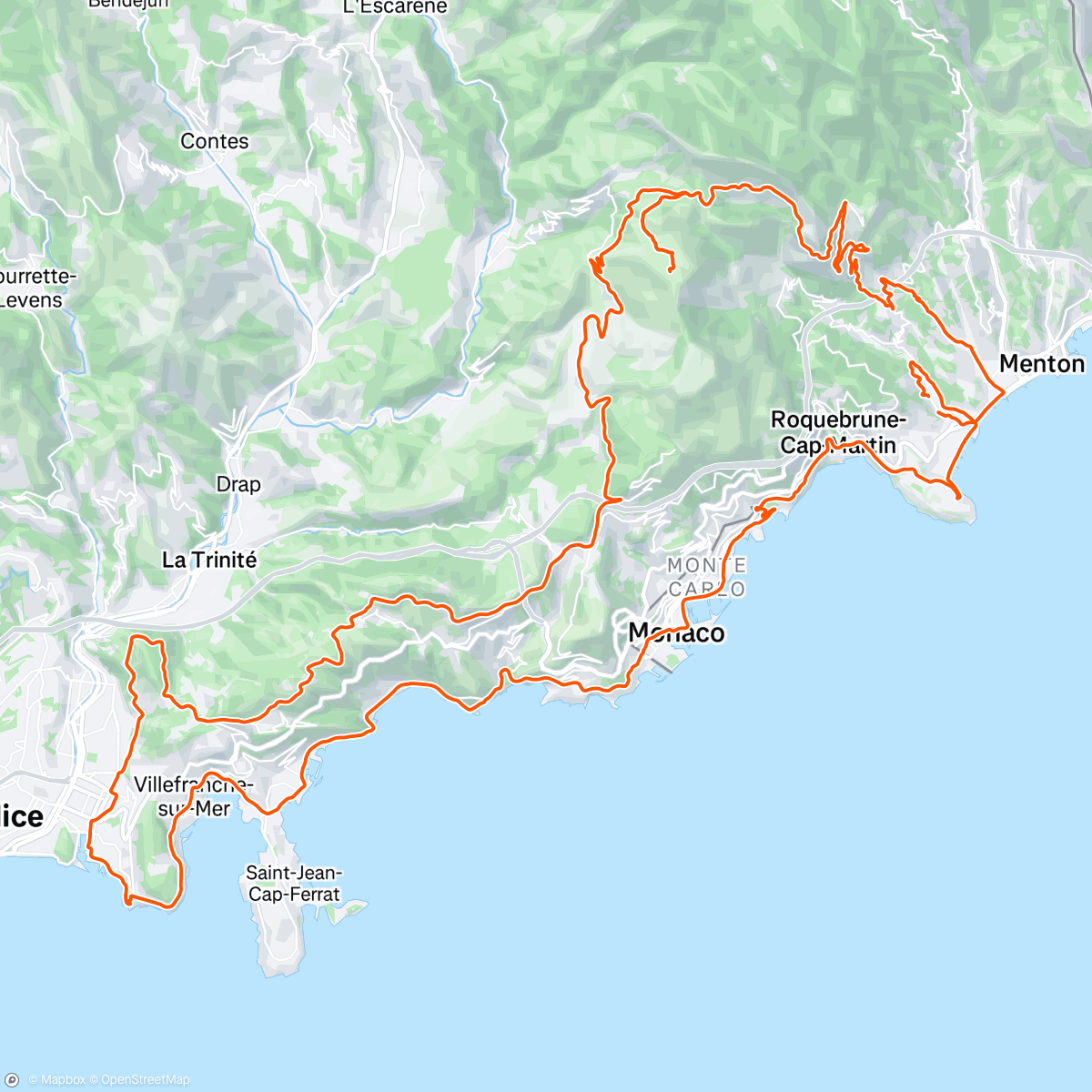 Map of the activity, Sortie vélo le matin