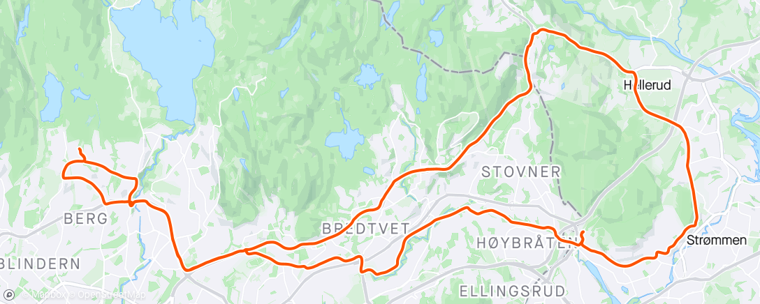 Map of the activity, På landveisykkel