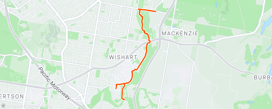 Map of the activity, short easy run