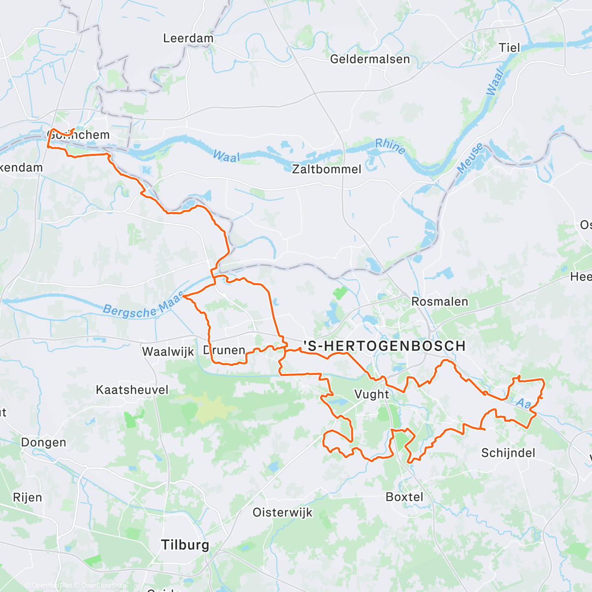 Map of the activity, De “koud & mistig”-rit