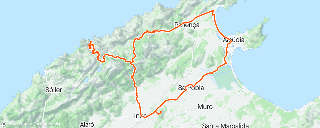 Map of the activity, Excursion Mode: Calobra Edition