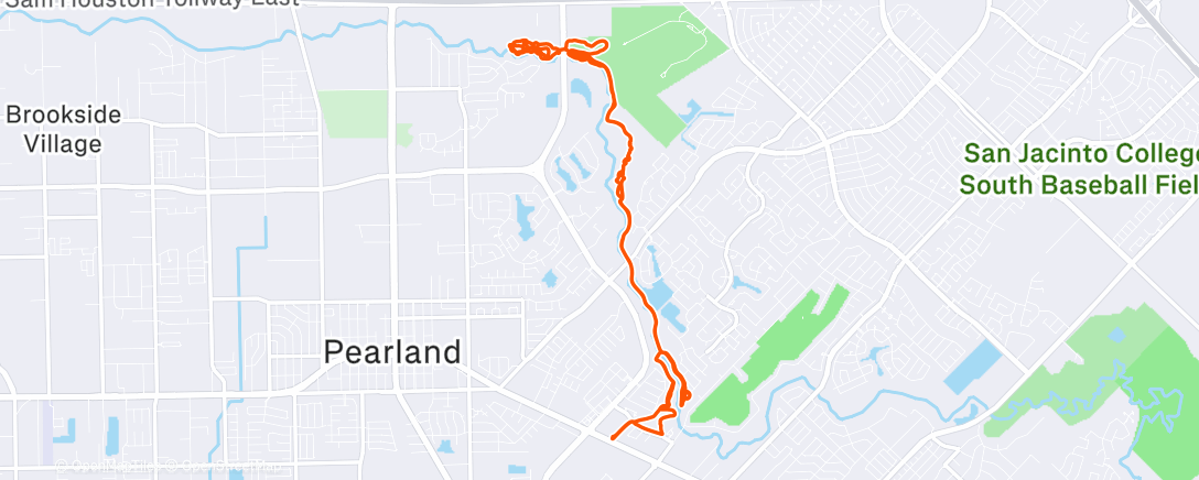 Map of the activity, Pearland Trails