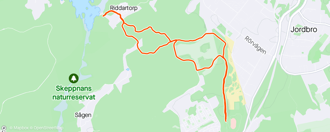 Map of the activity, Run Västerhaninge, Hanveden ☀️