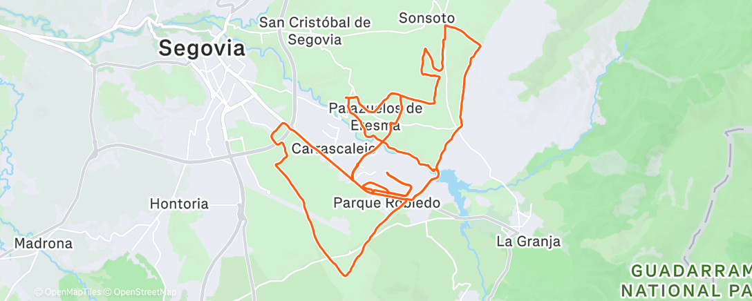 Карта физической активности (Bicicleta de gravilla por la tarde)