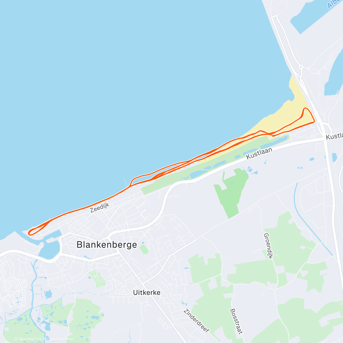 Map of the activity, 11/01/2026 Zeebrugge Brogo beachrace