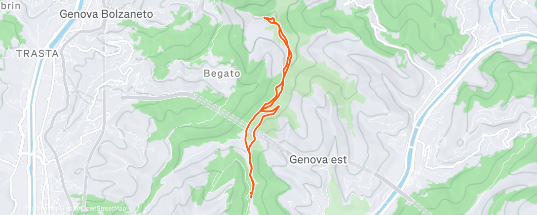Map of the activity, Sessione di trail running pomeridiana