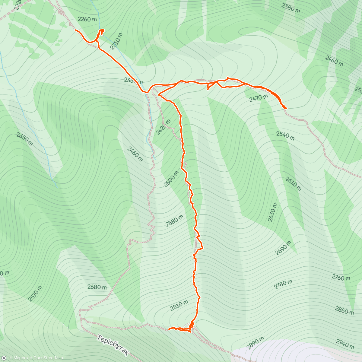 Map of the activity, Afternoon Hike