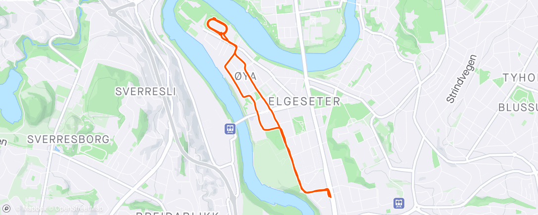 Map of the activity, 8x1km - P: 1min @3:45