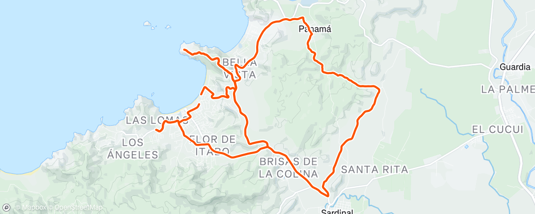 Map of the activity, Río Seco - Punta Cacique