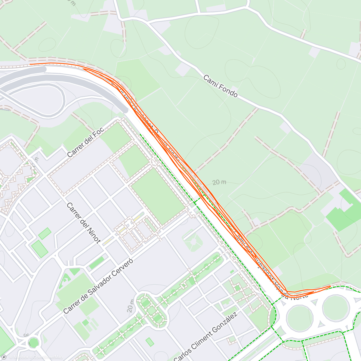 Map of the activity, Night Run