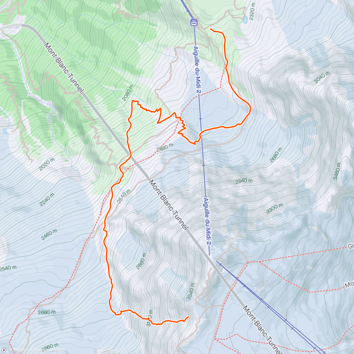 Map of the activity, Cosmiques Couloir