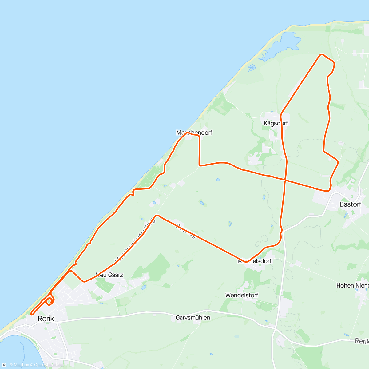 Mapa de la actividad (Ostseeküstenlauf Rerik)