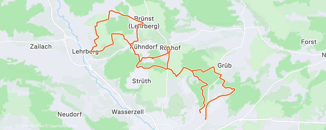 Карта физической активности (Mountainbike-Fahrt zur Mittagszeit)