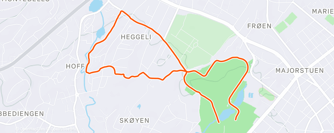 Map of the activity, Afternoon Run