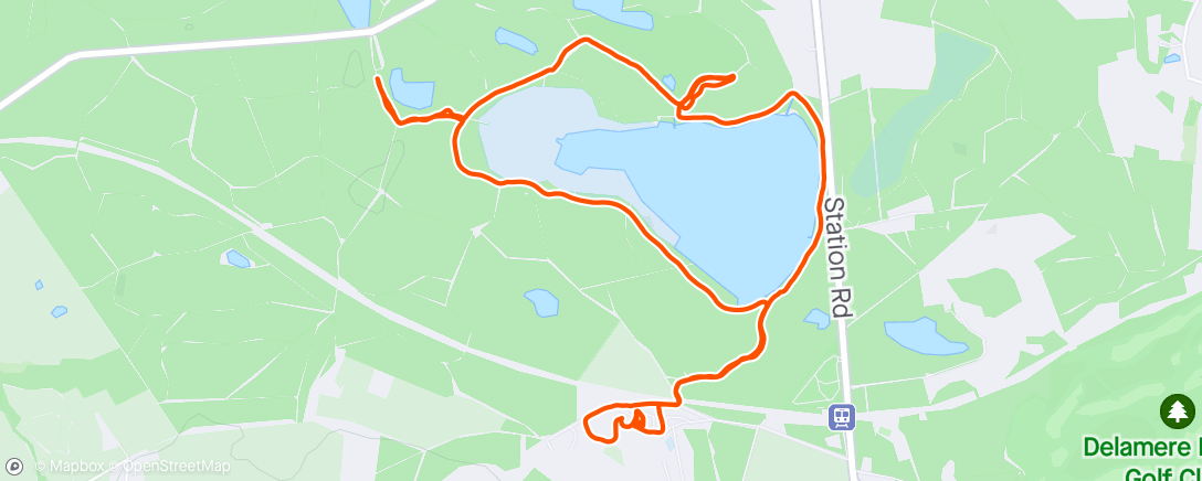 Map of the activity, Ride around Delamere