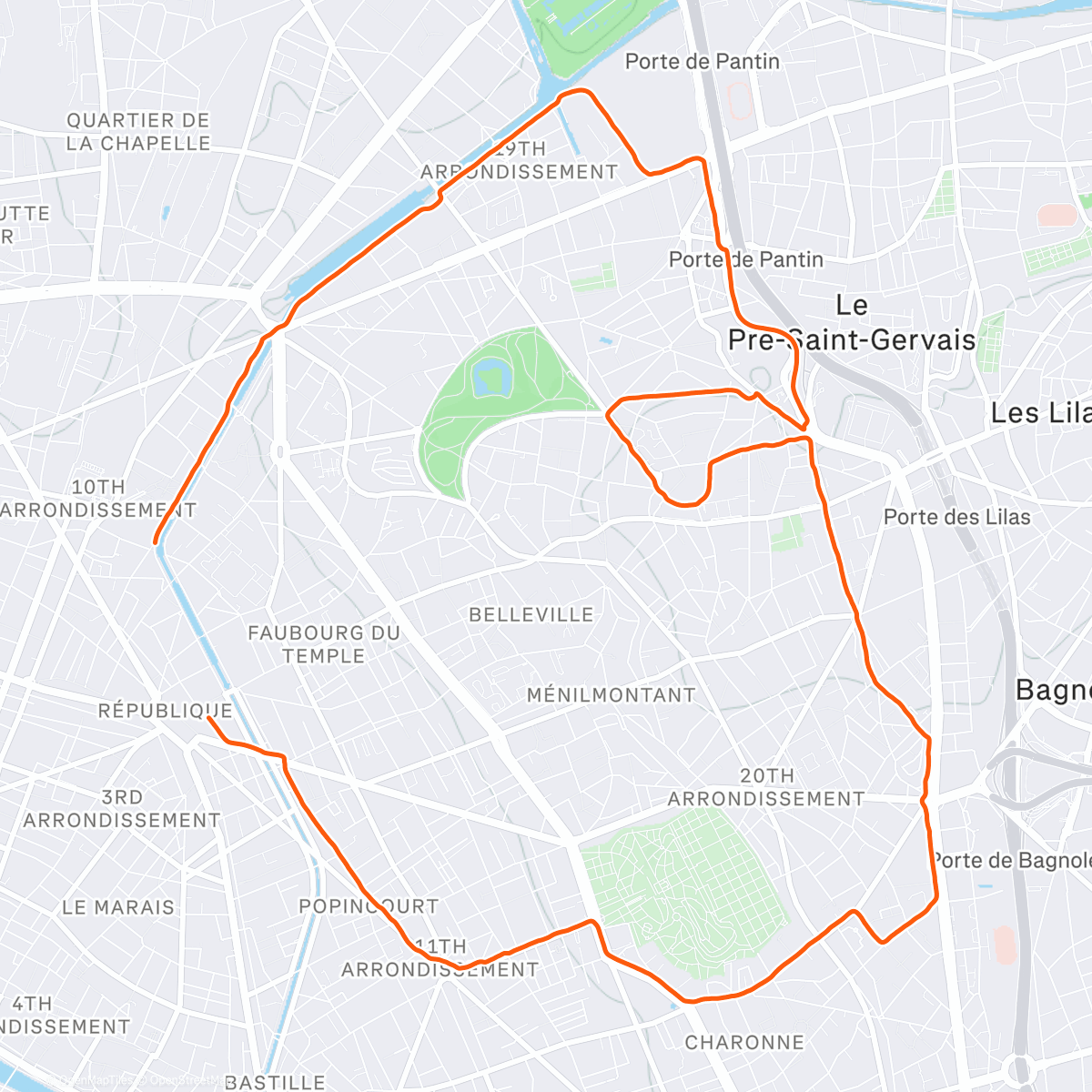 Карта физической активности (Evening Run)