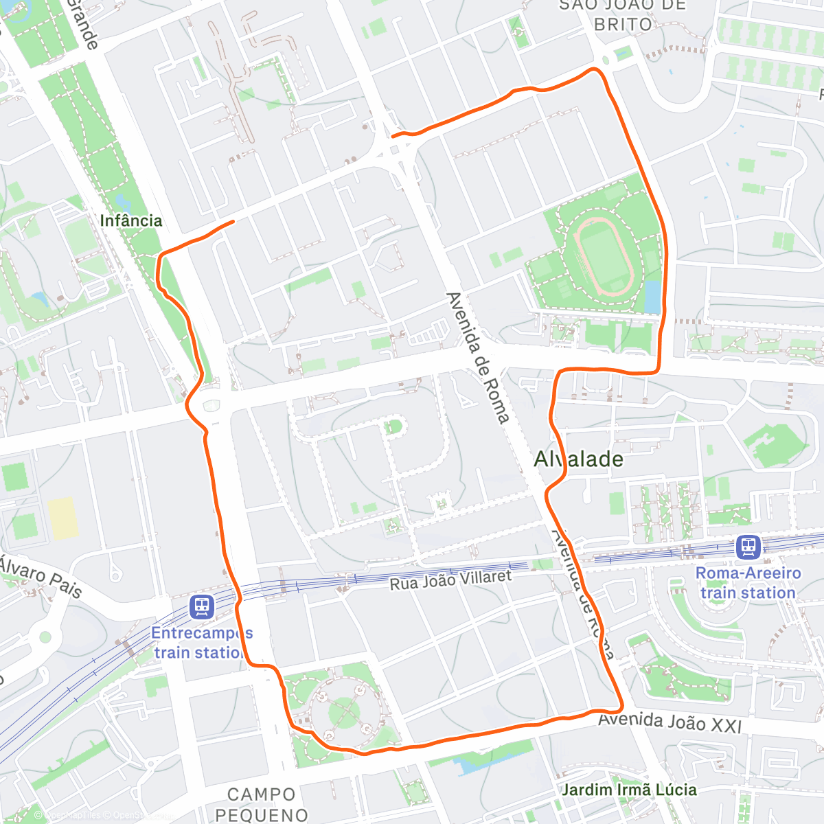 Map of the activity, Passeio matinal 🐕