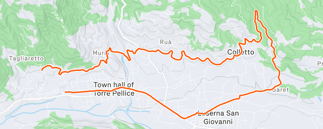 Map of the activity, Corsa dell'ora di pranzo