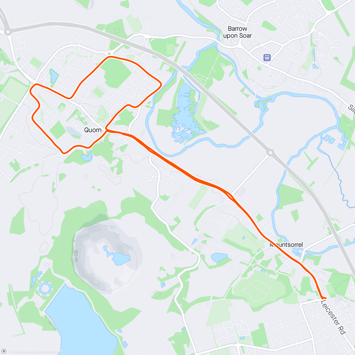 Map of the activity, 6 Miles