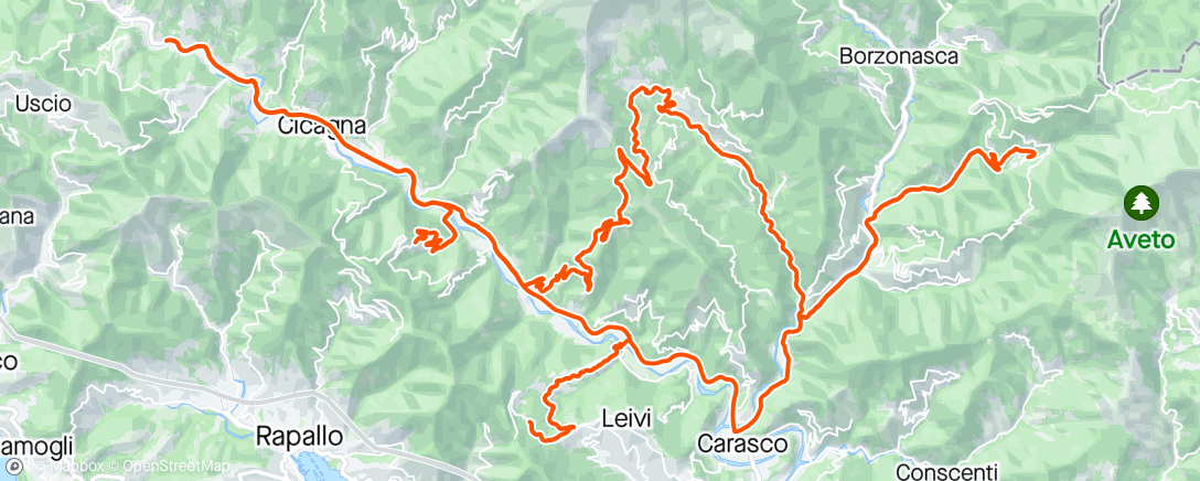 Mapa da atividade, 29/04/2024 Coreglia Ligure, Liguria, Italy