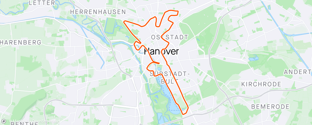 Map of the activity, Hannover Half Marathon - highly recommend bringing your own cheerleaders ❤️
